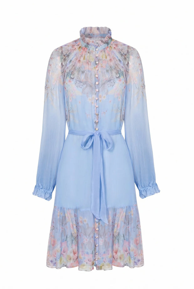 Luna printed dress - celestial blue
