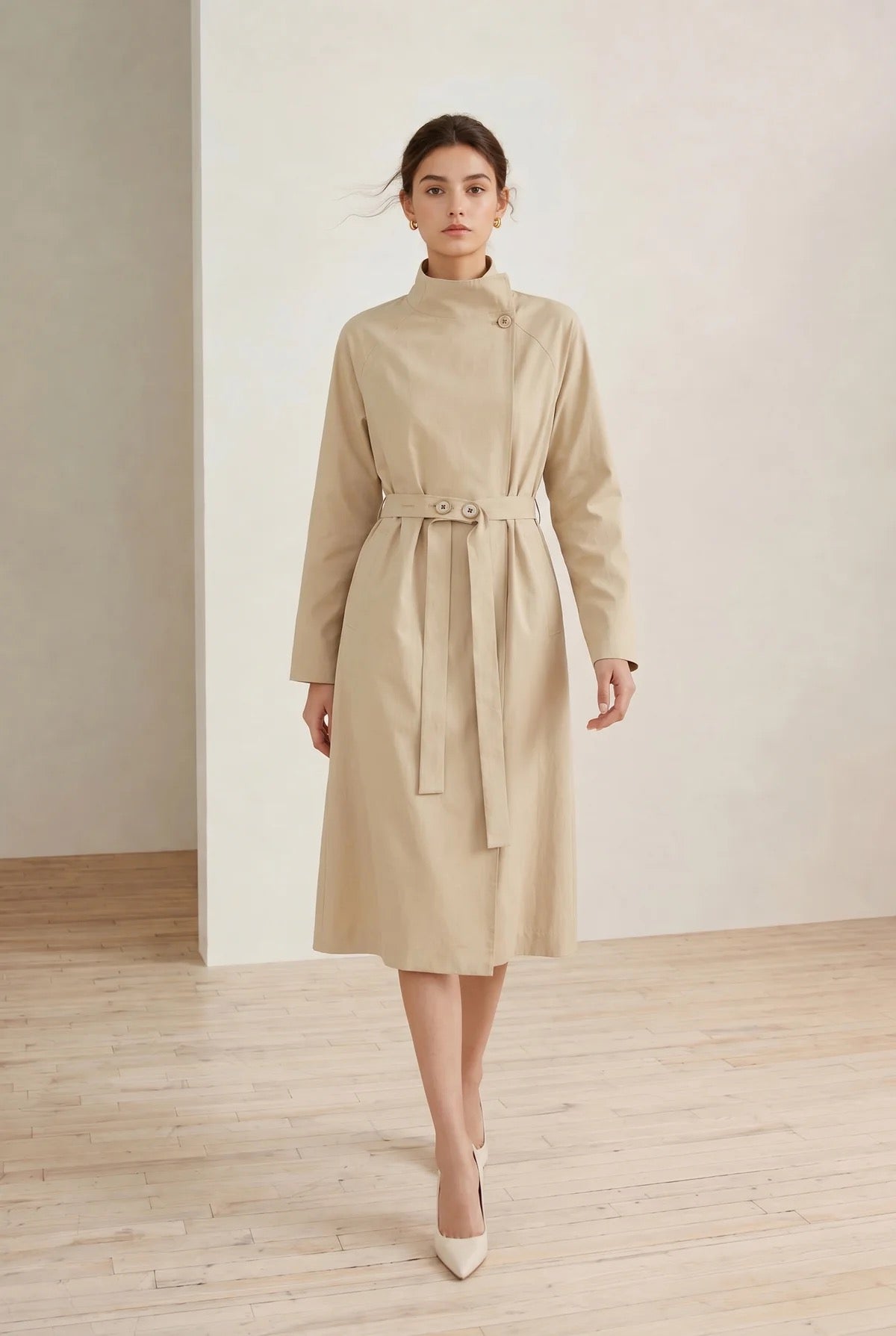 Drone shoulder trench - beige
