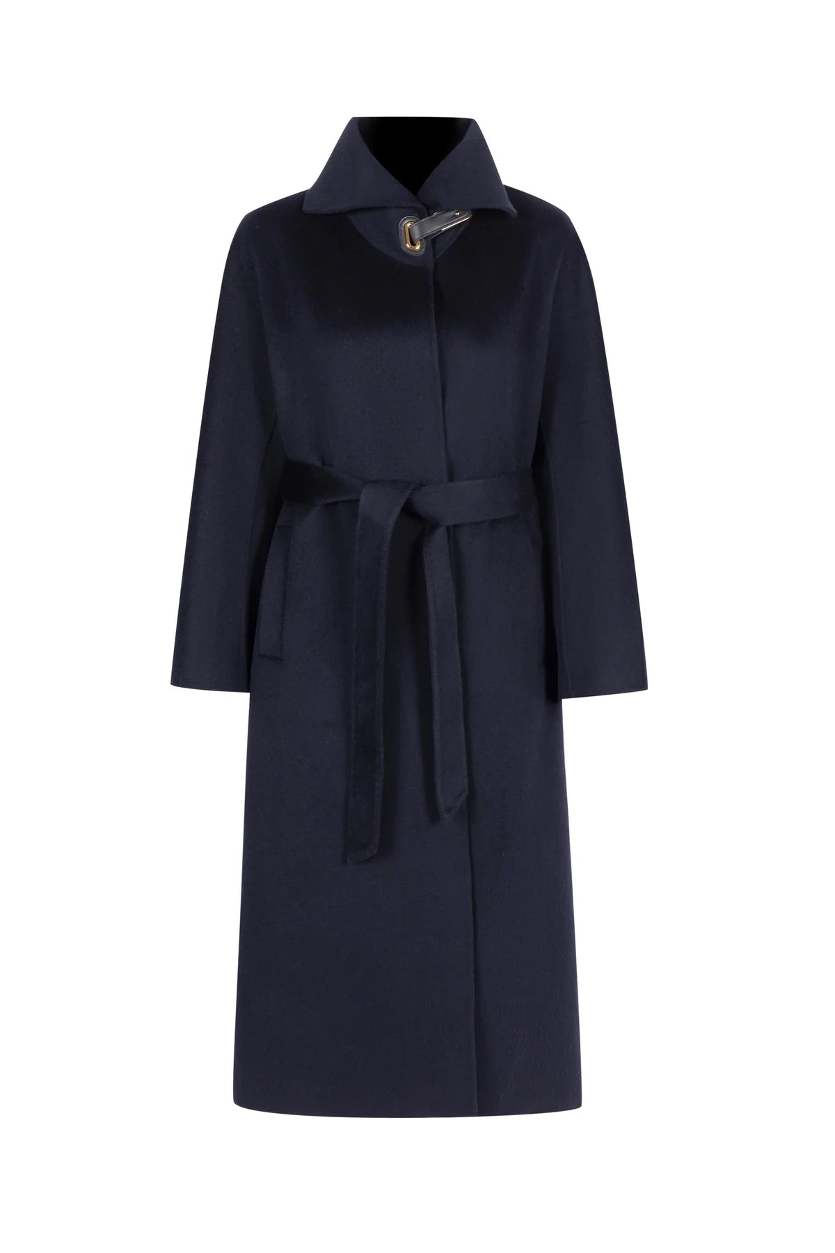 Marina wool long coat - navy