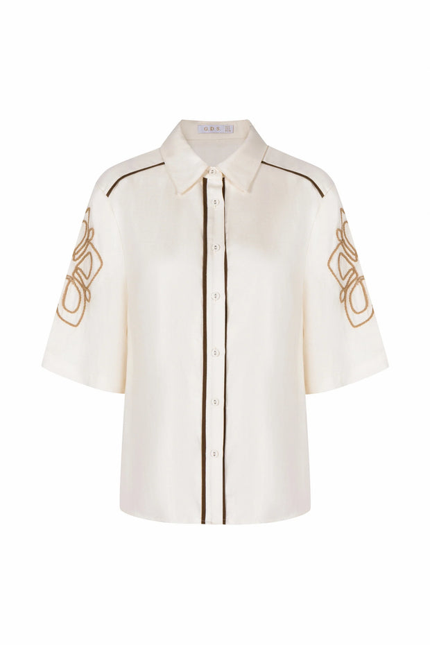 Meadow embroidered shirt - cream