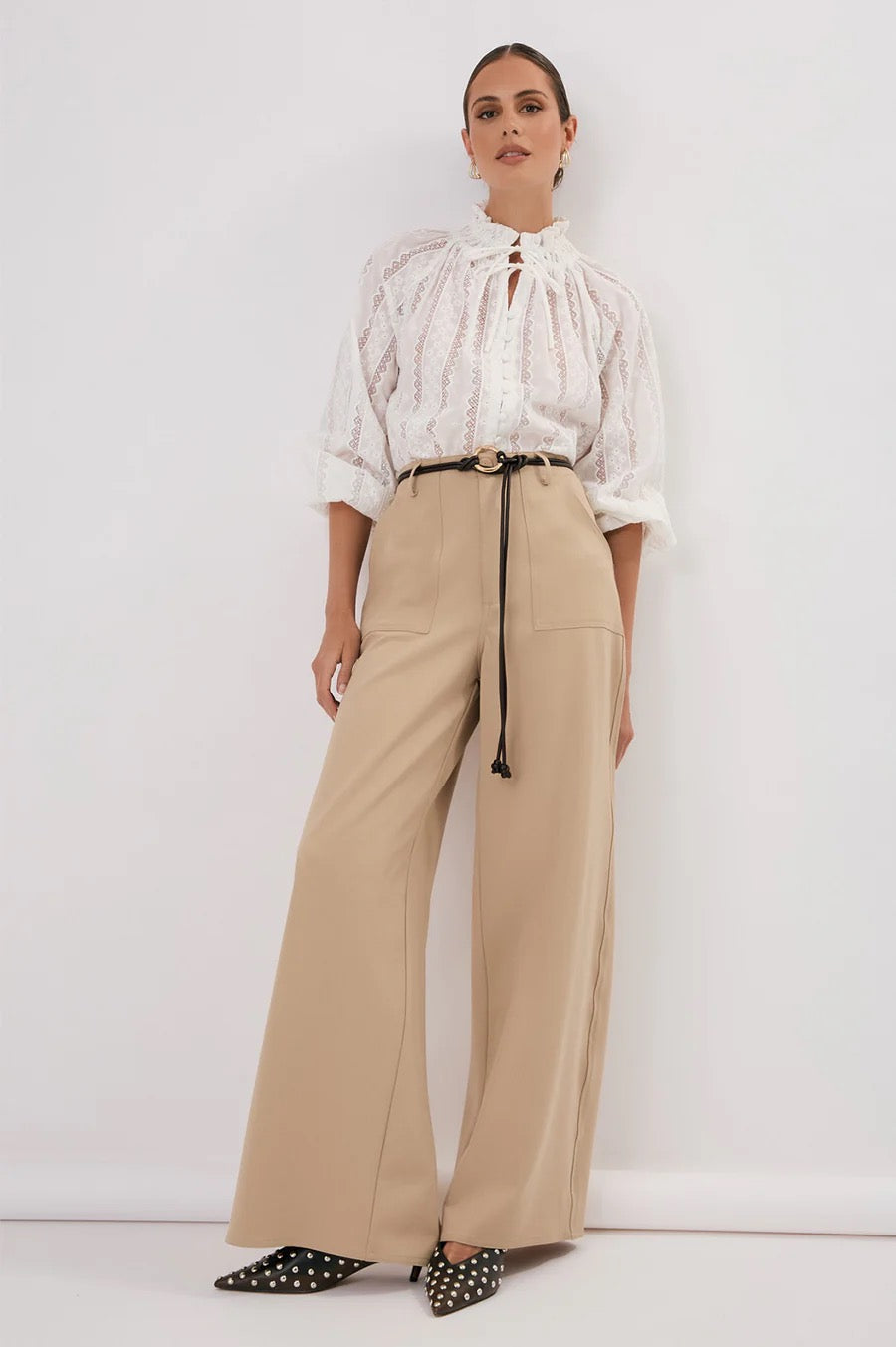 Opal cotton lace blouse - white