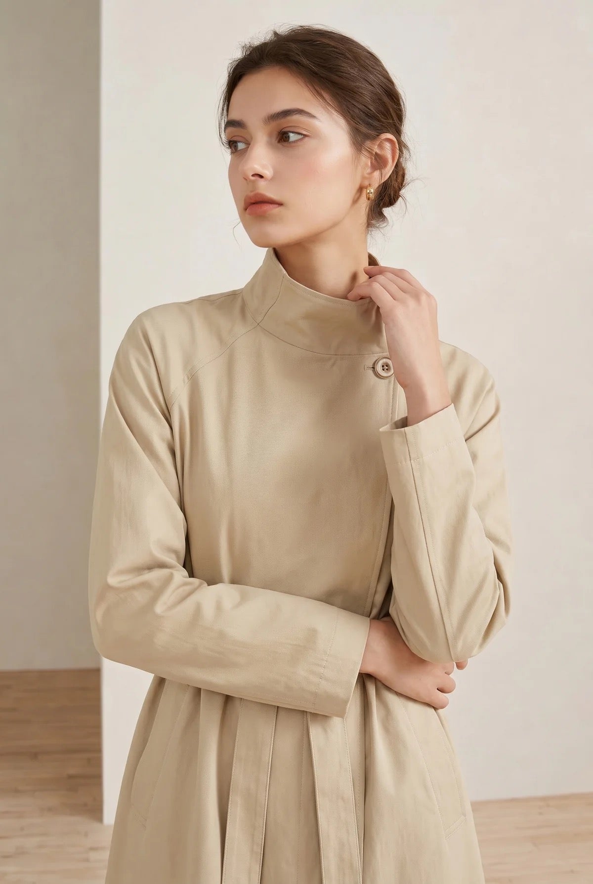 Drone shoulder trench - beige