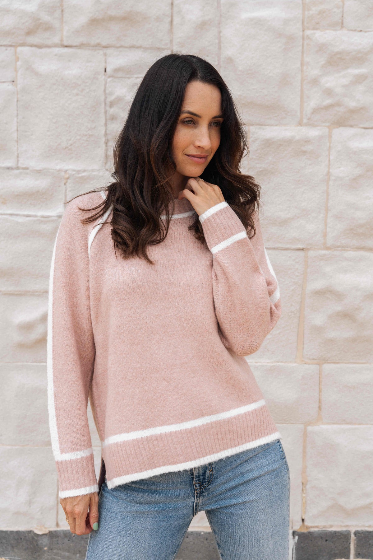 Oliver wool blend jumper - blush