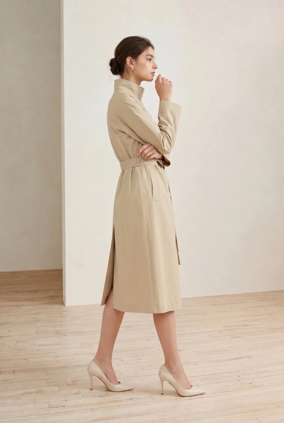 Drone shoulder trench - beige