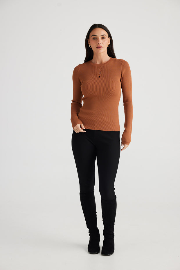 Salsa knit top - pecan