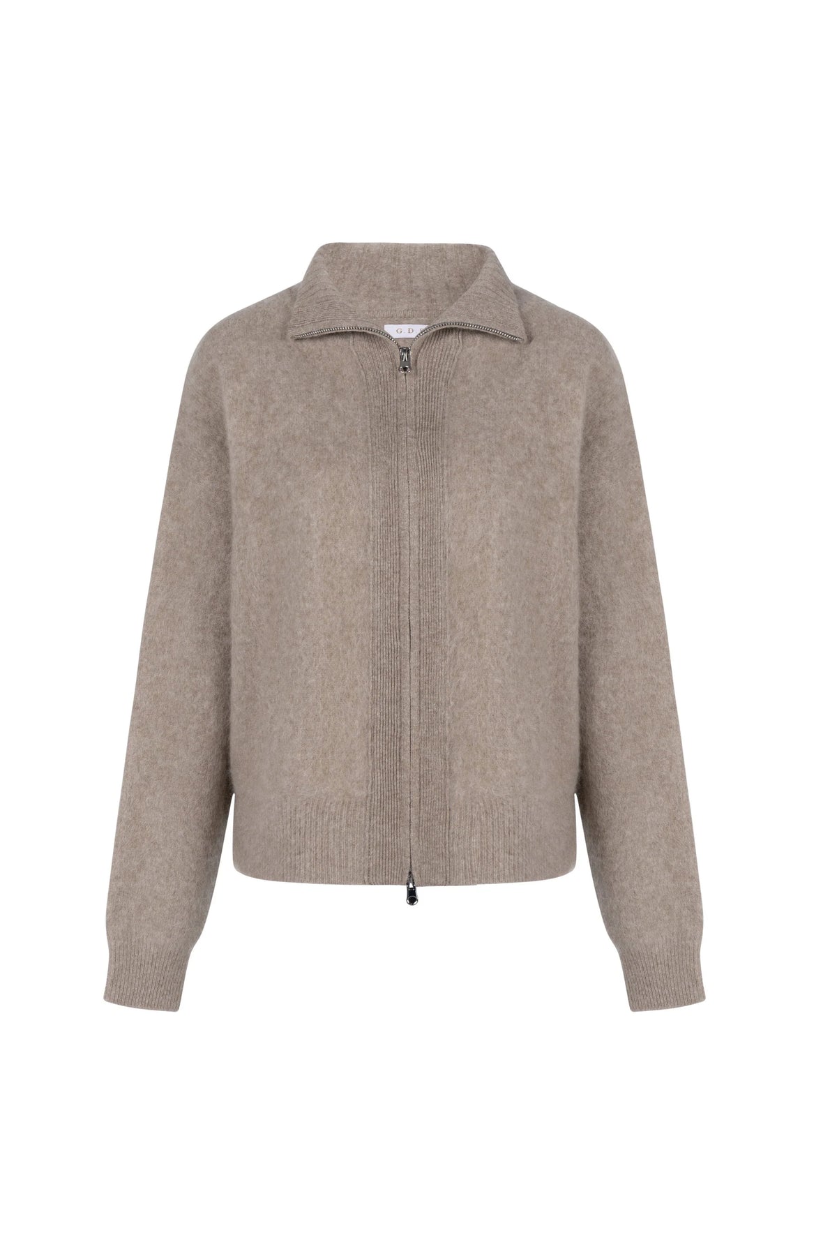 Valerian wool zip cardigan - oatmeal