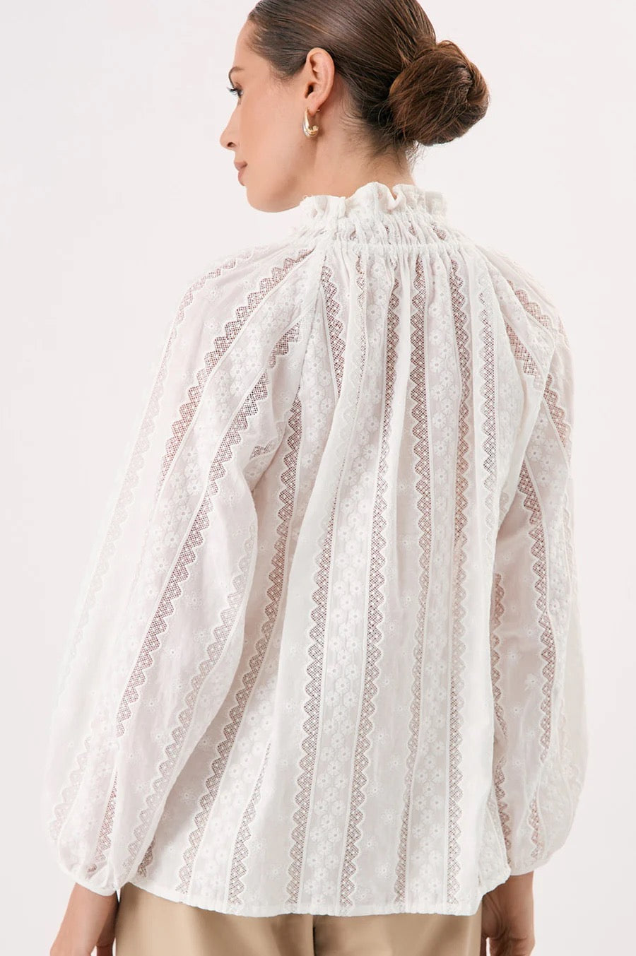 Opal cotton lace blouse - white