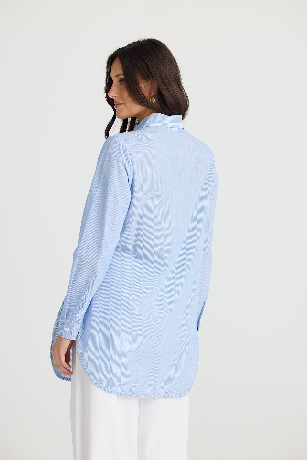 Ava shirt - blue pinstripe