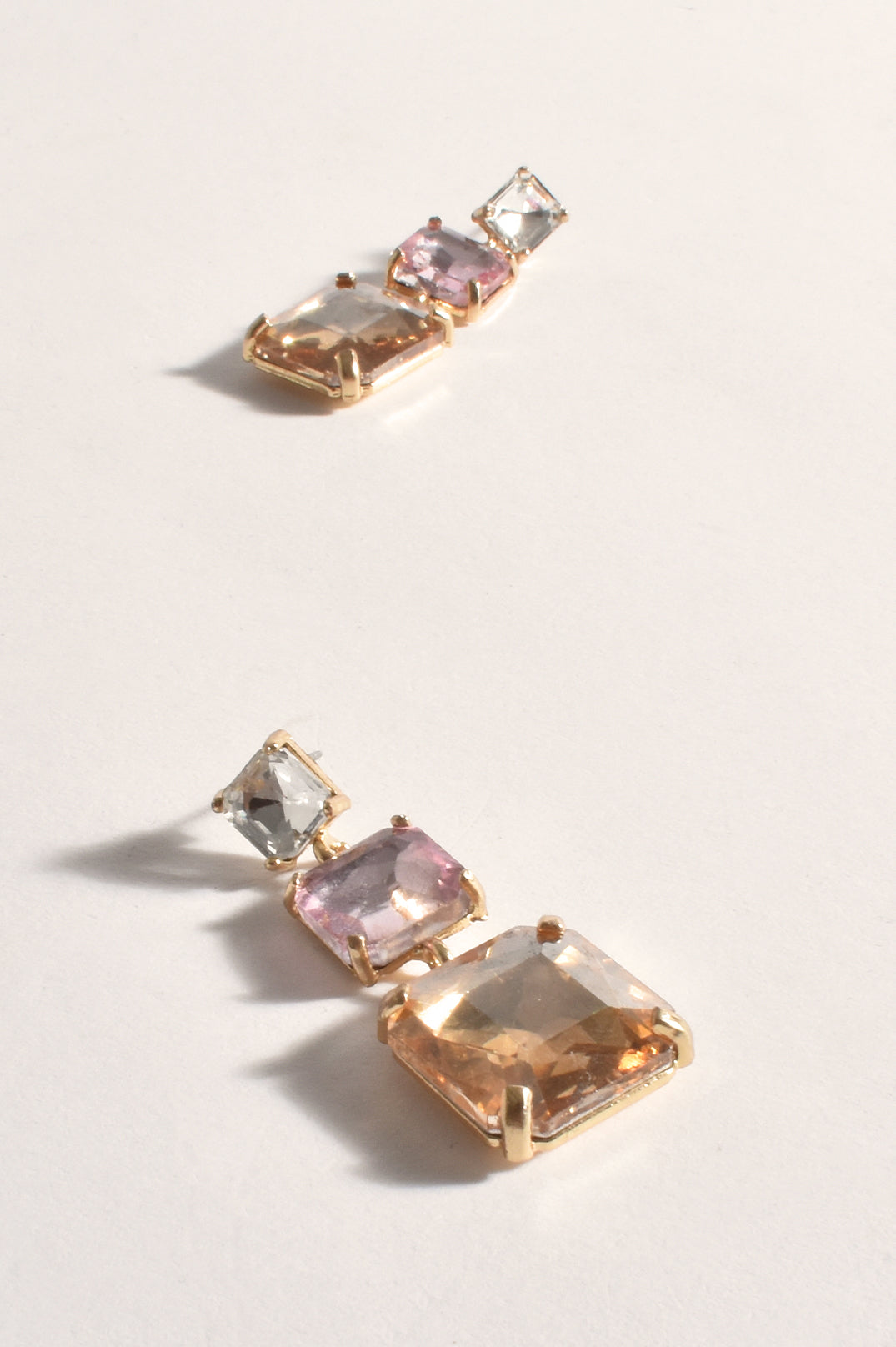 Modern cocktail jewel drop earrings