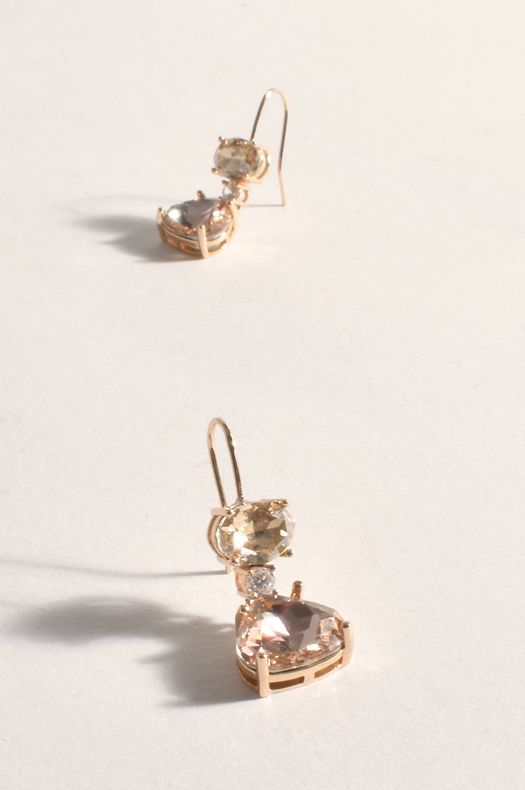 Cassie jewel drop hook earrings - gold