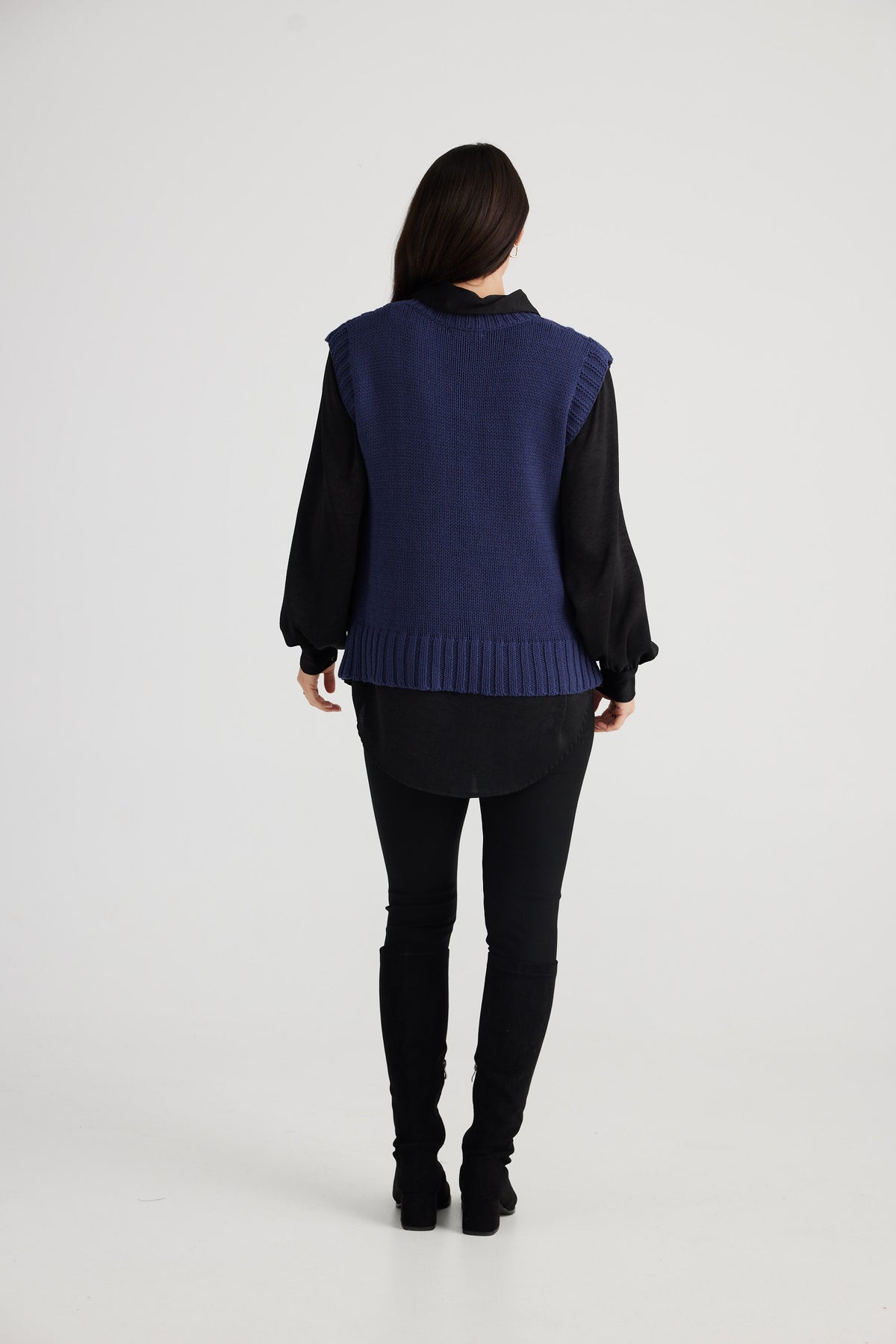 Marden knit vest - indigo