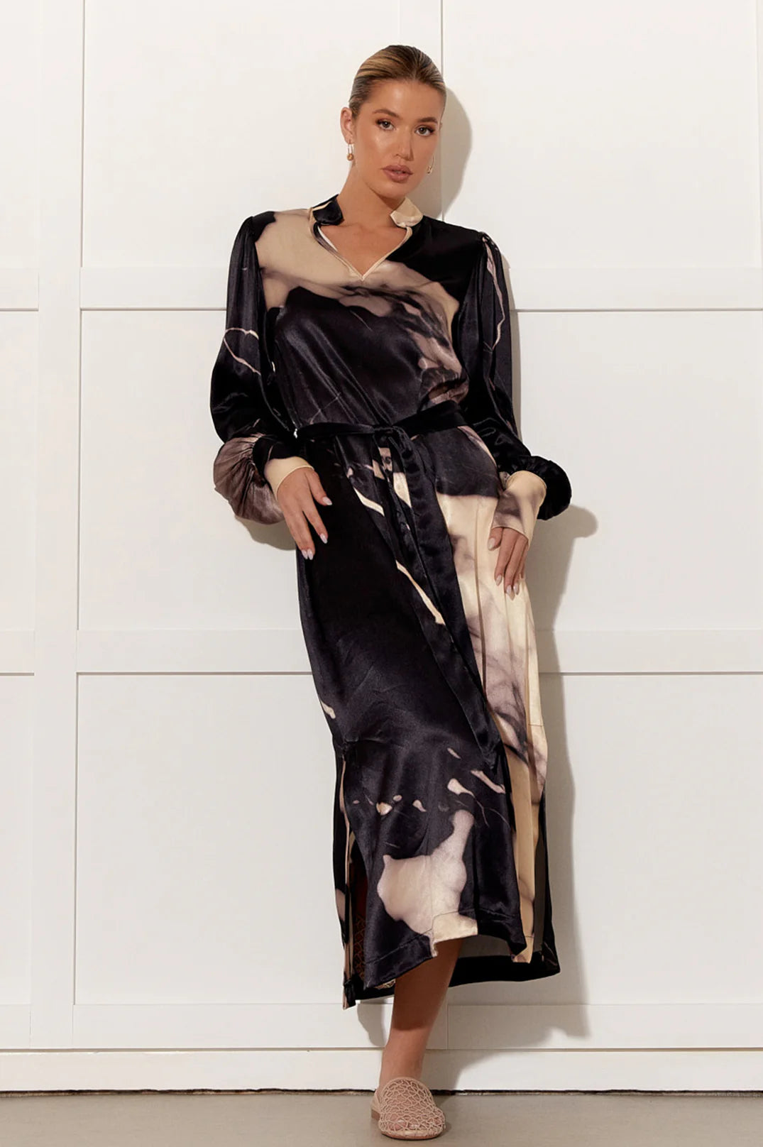 Haisley marble satin dress