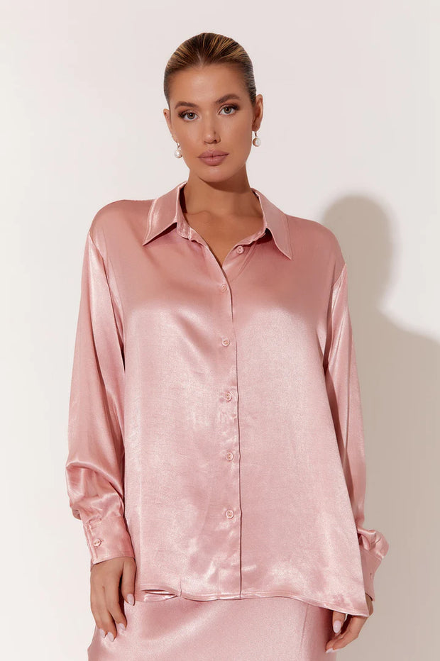 Brooklyn satin shirt - pink