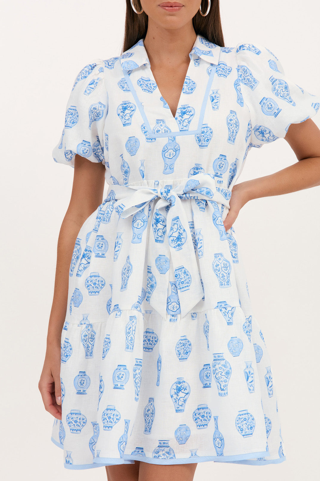 Leona printed linen dress