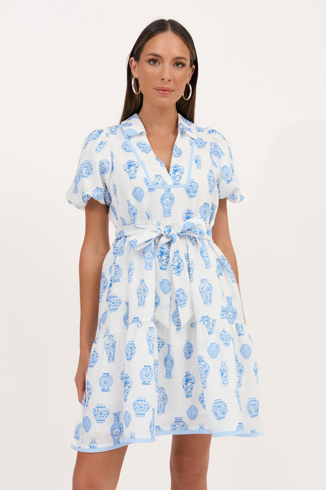 Leona printed linen dress