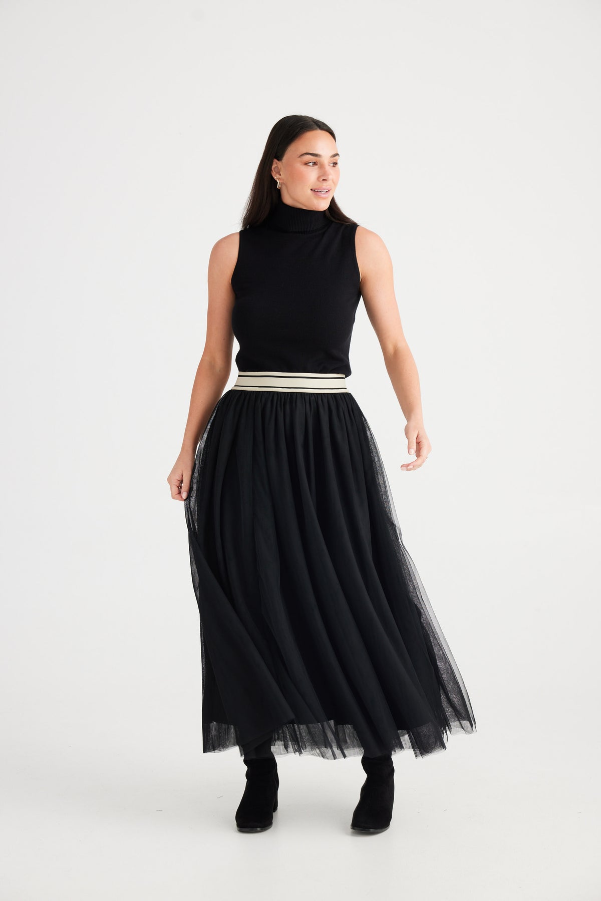 Carrie skirt - black with stripe