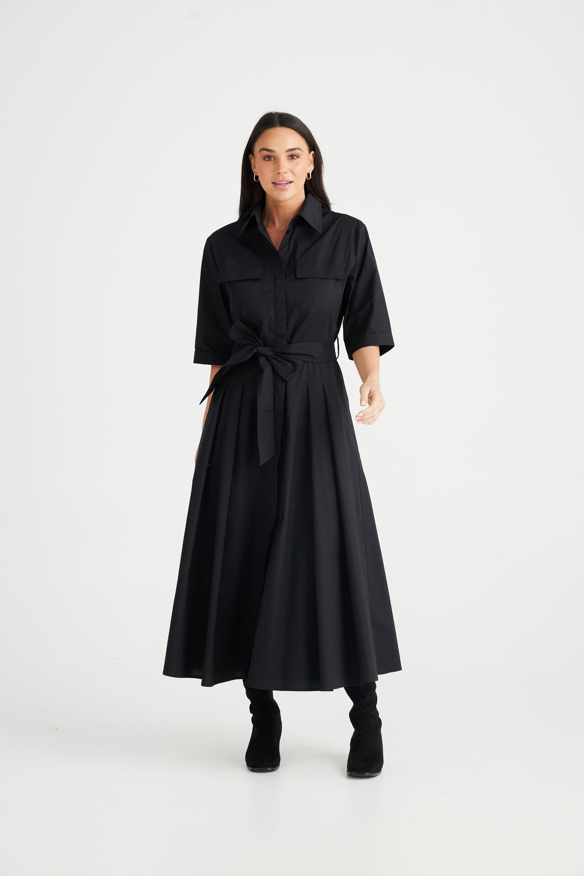 Rossellini dress 3/4 dress - black