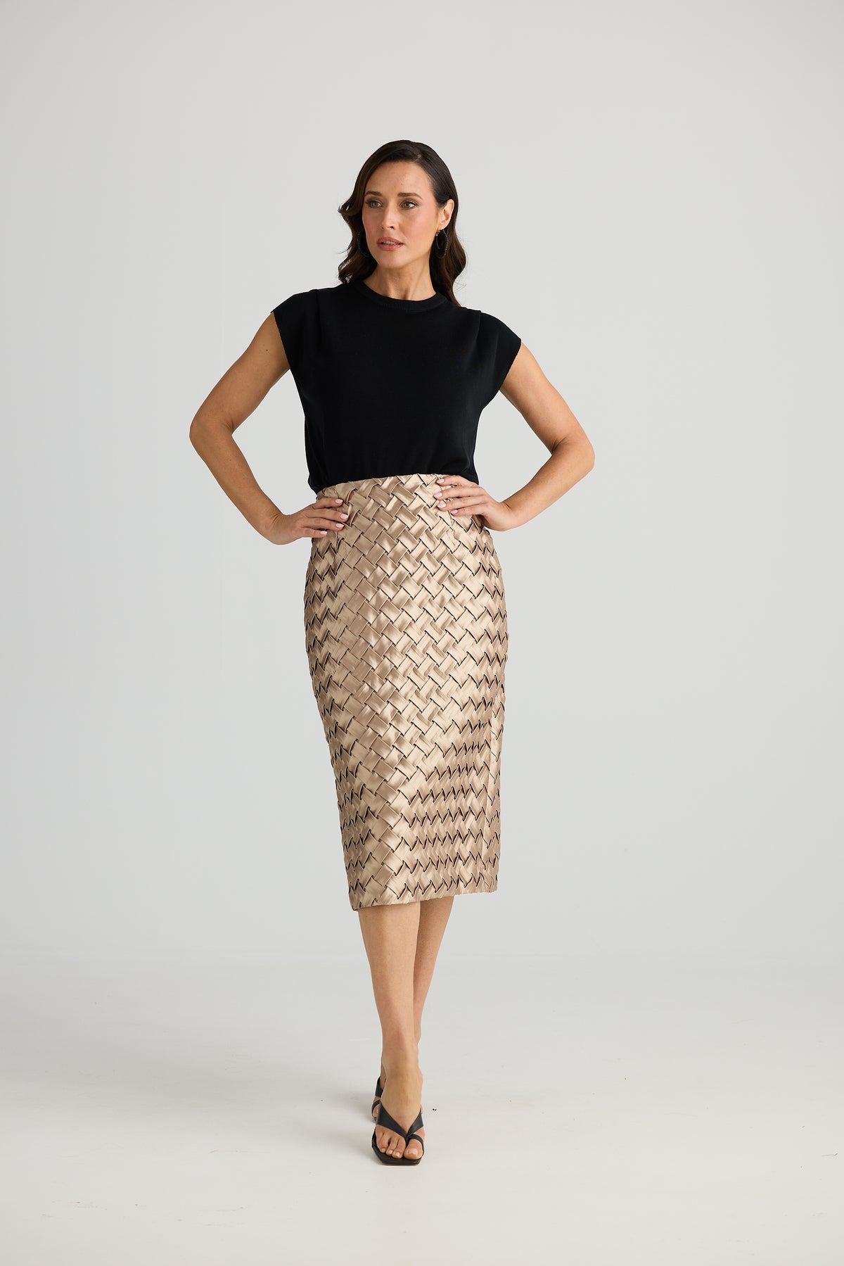 Criss cross skirt - bronze