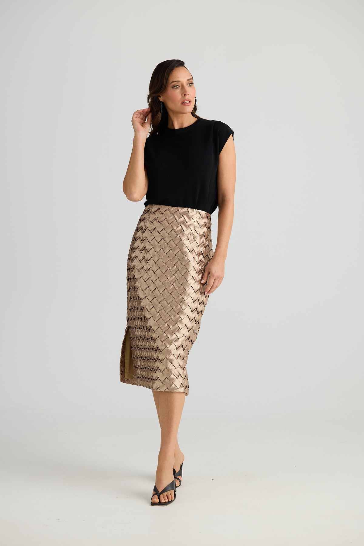 Criss cross skirt - bronze