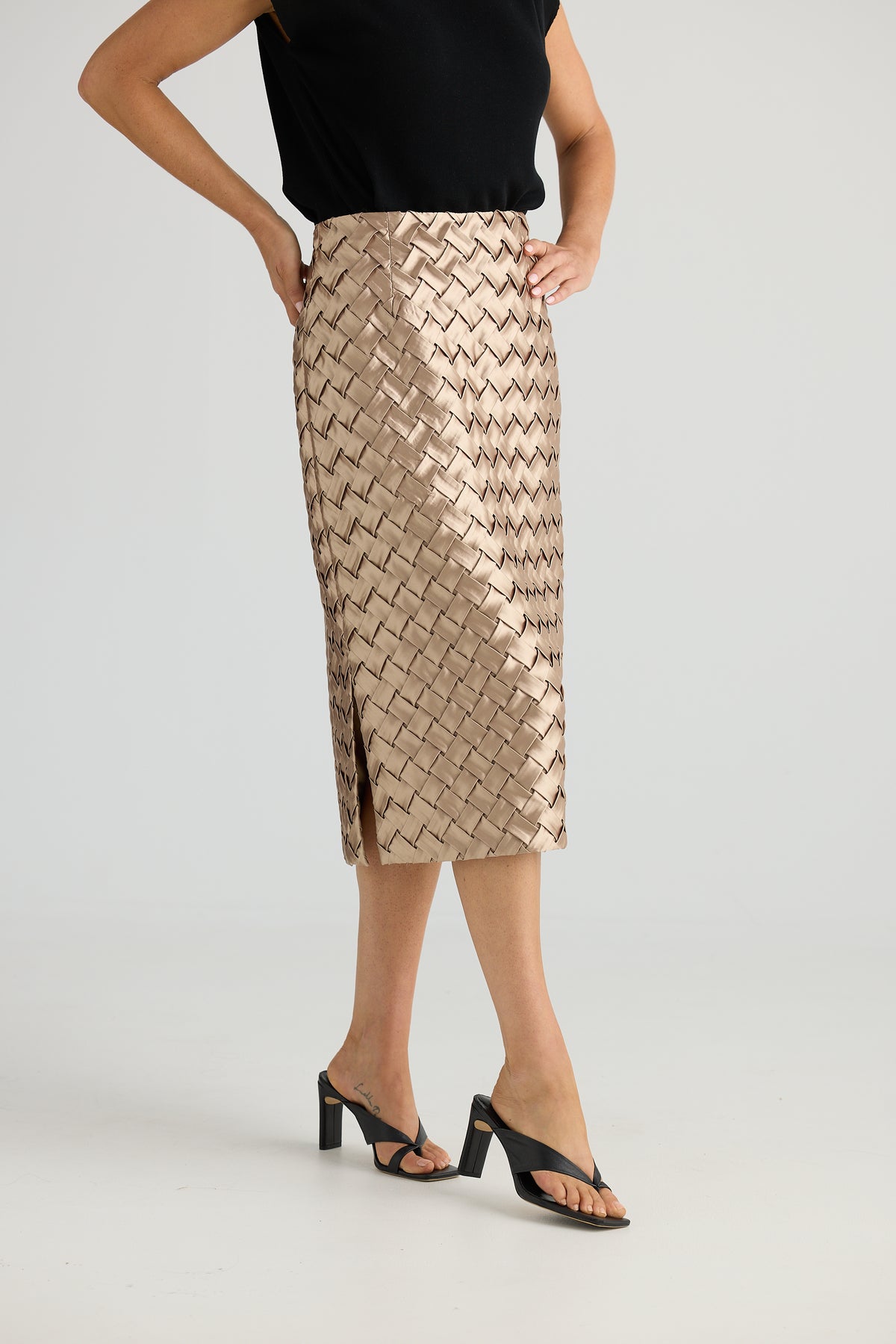 Criss cross skirt - bronze