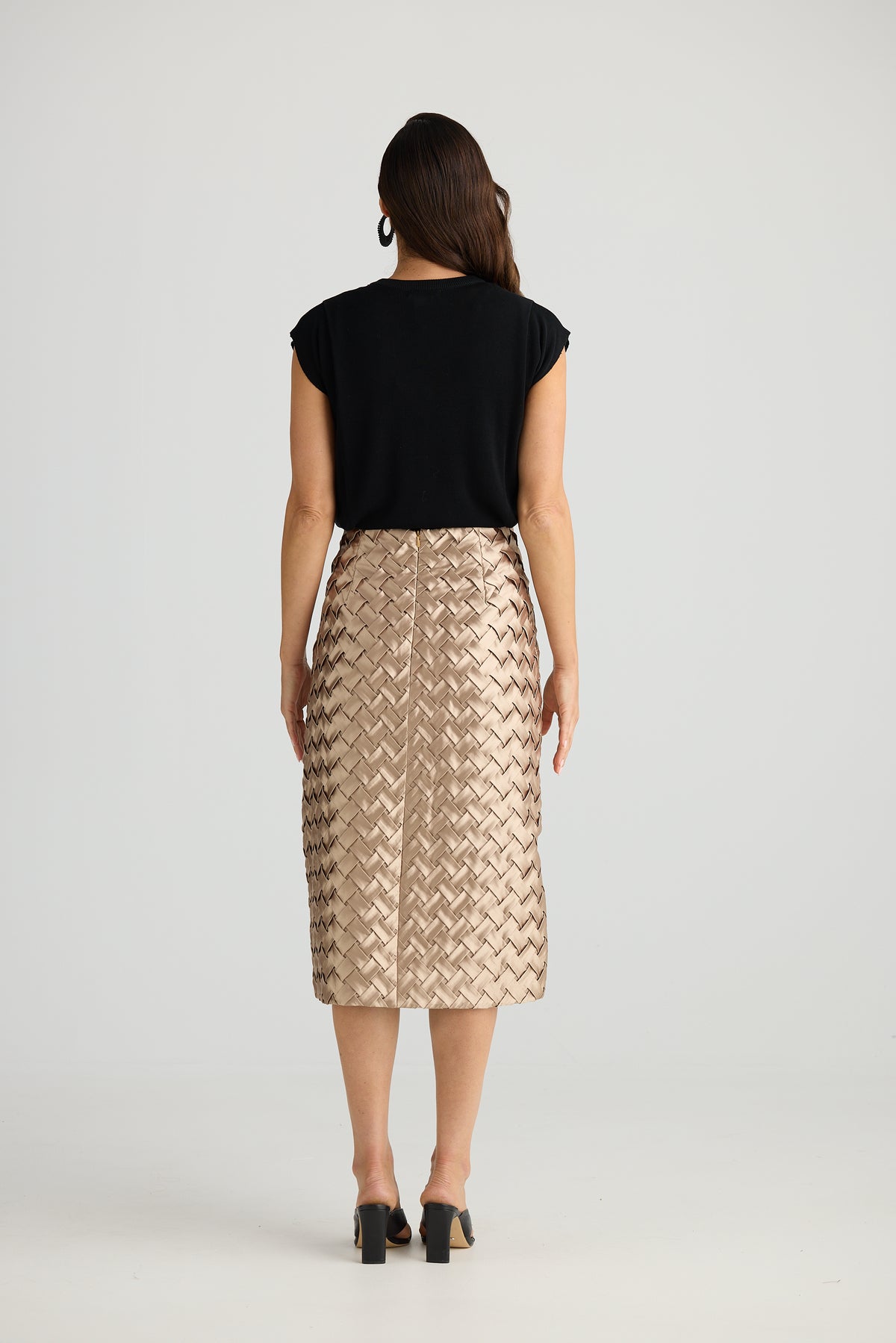 Criss cross skirt - bronze