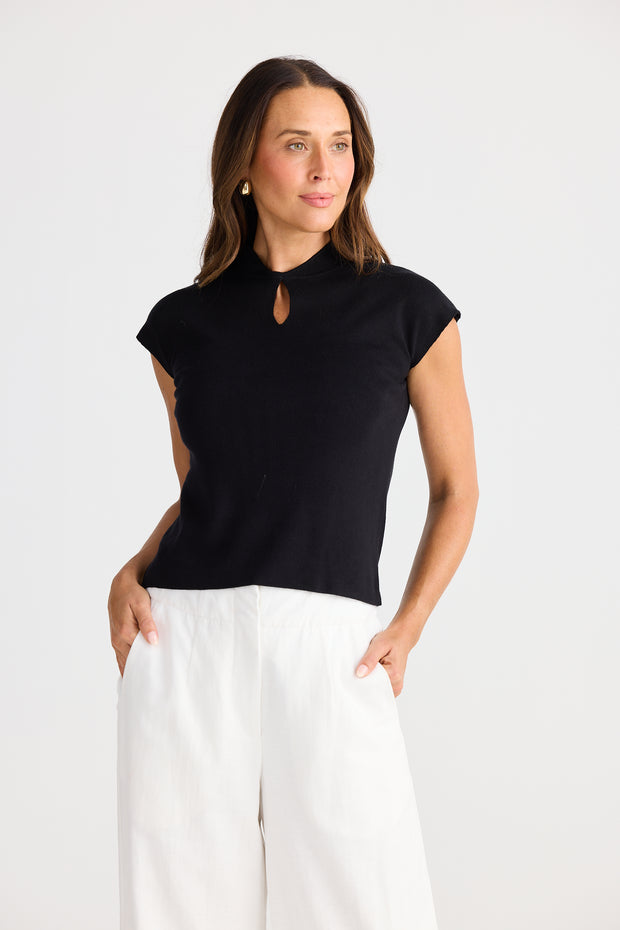Kyoto knit top - black