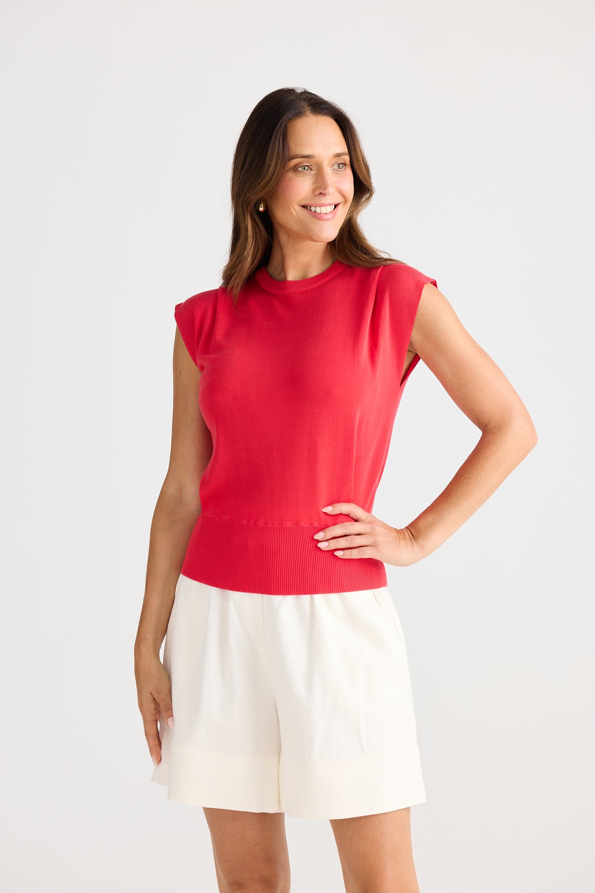 Jordi knit top - poppy red