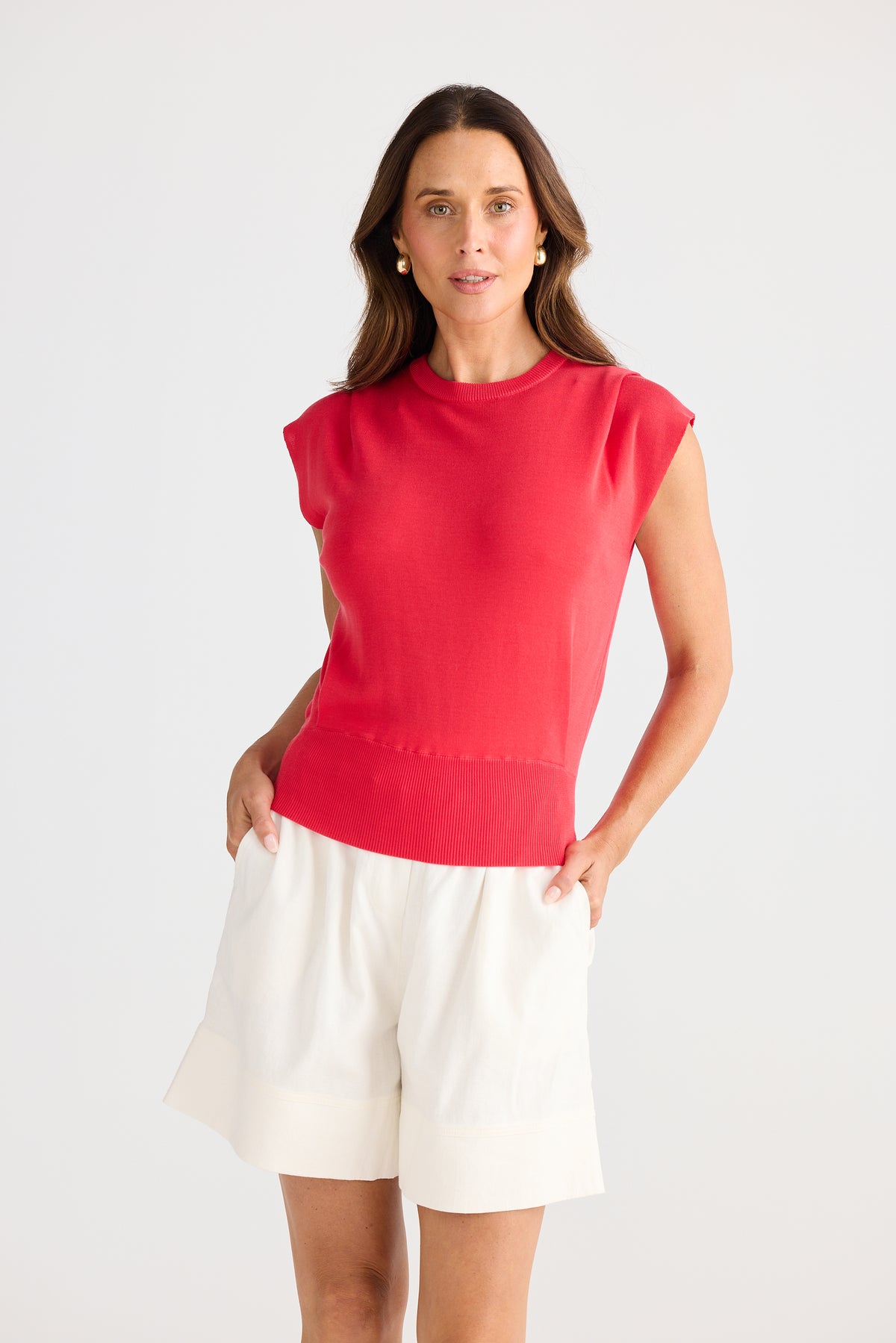 Jordi knit top - poppy red
