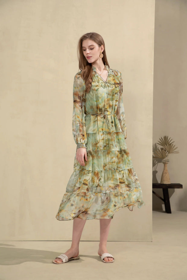 Ninette silk long dress