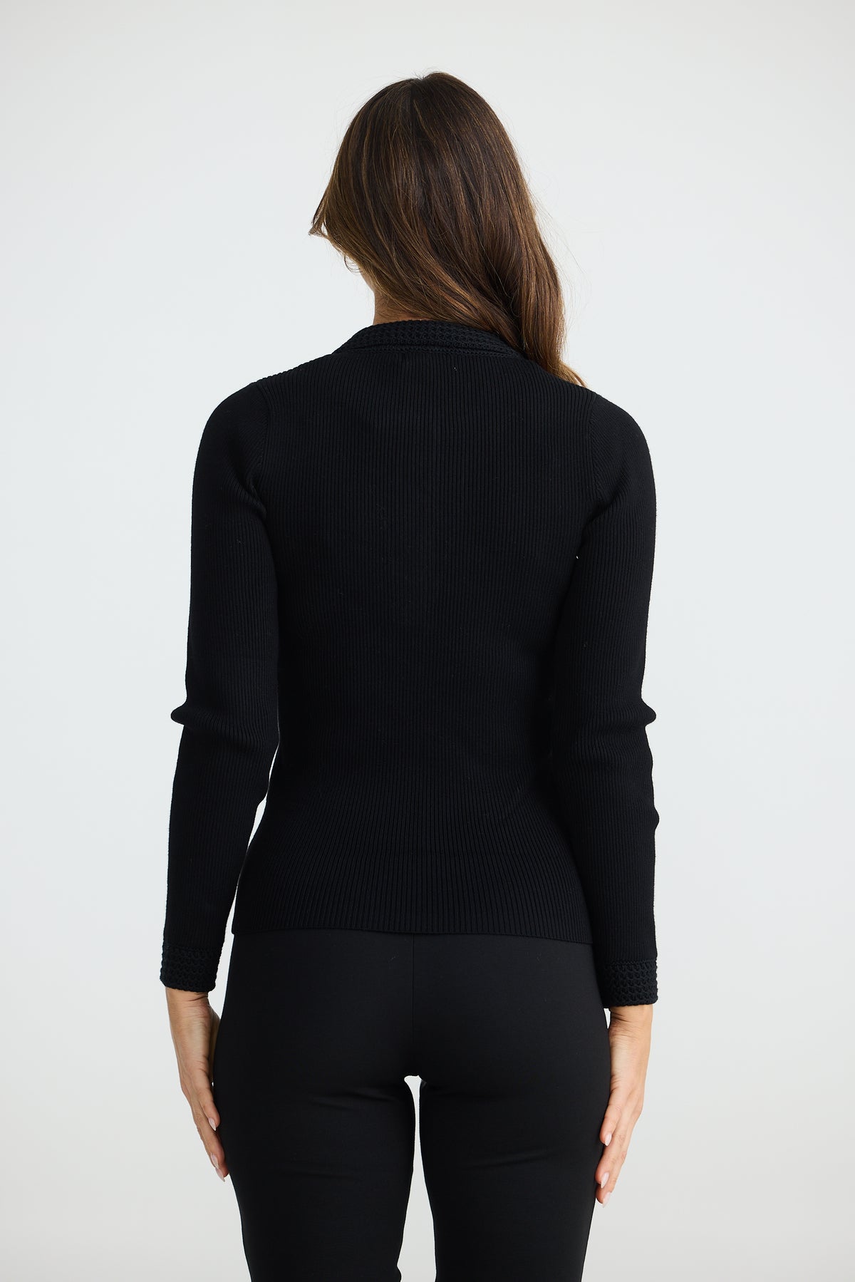 Mimi long sleeve top - black