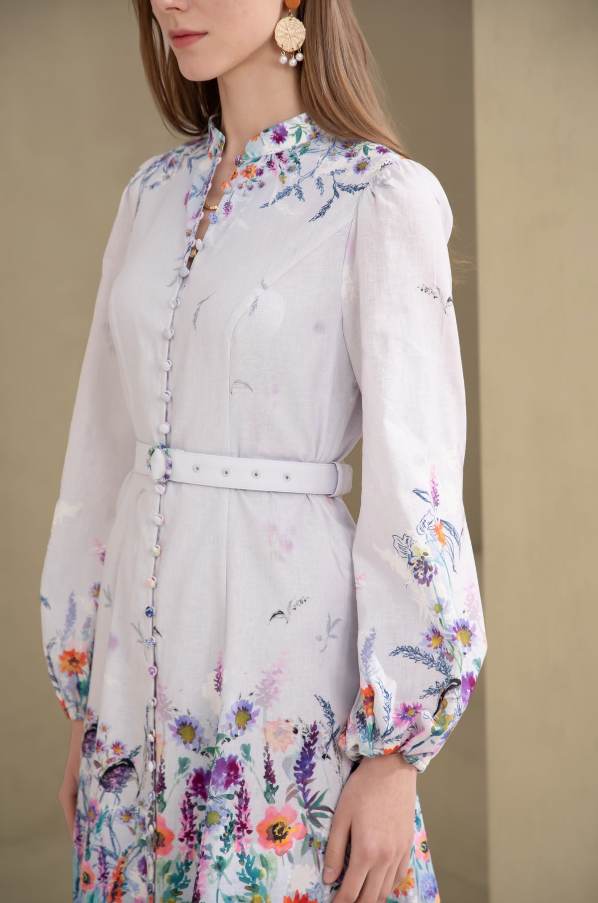 Dakota linen dress - soft lilac