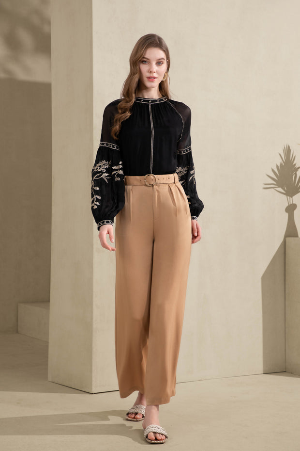 Oliviane embroidered blouse - black