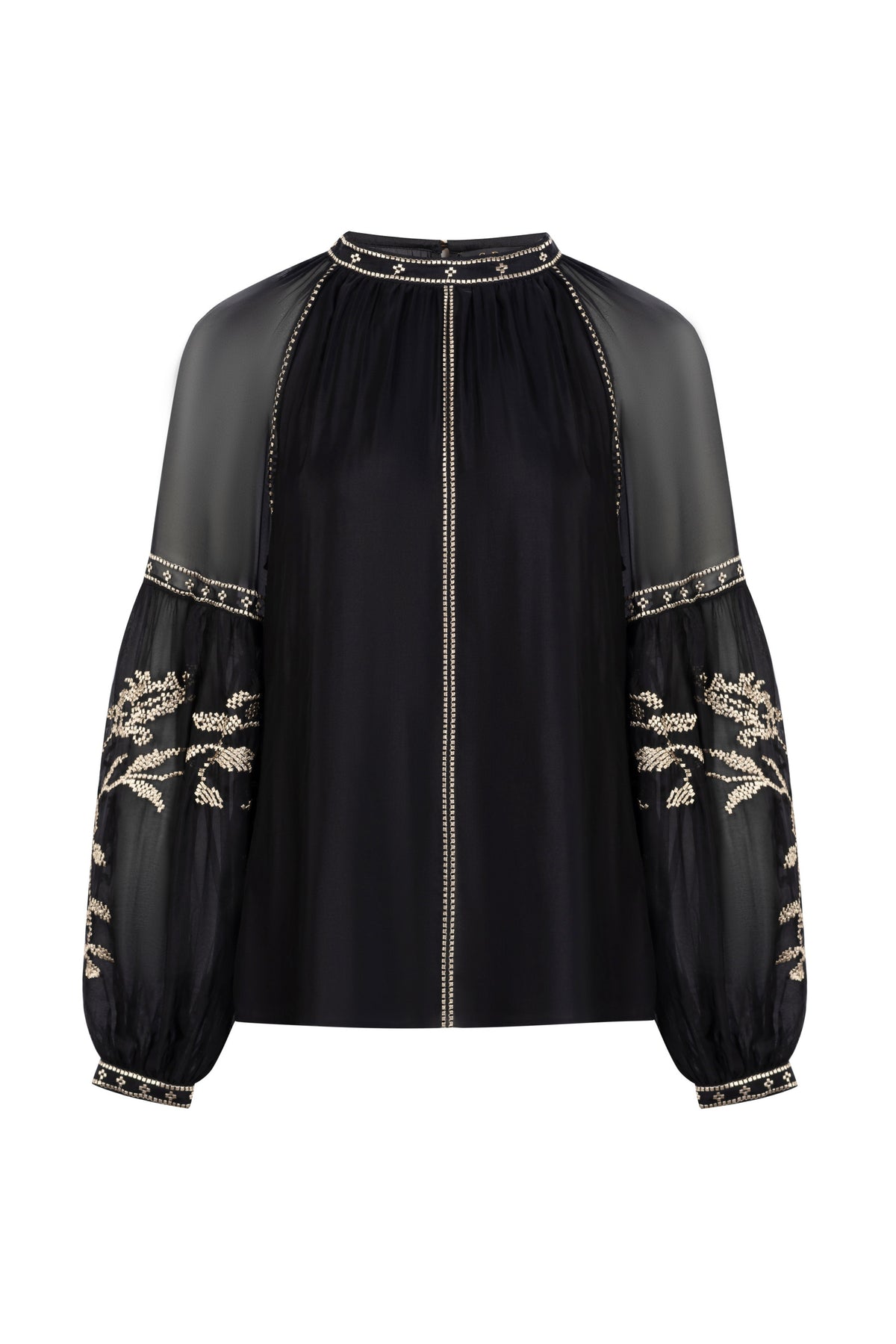Oliviane embroidered blouse - black