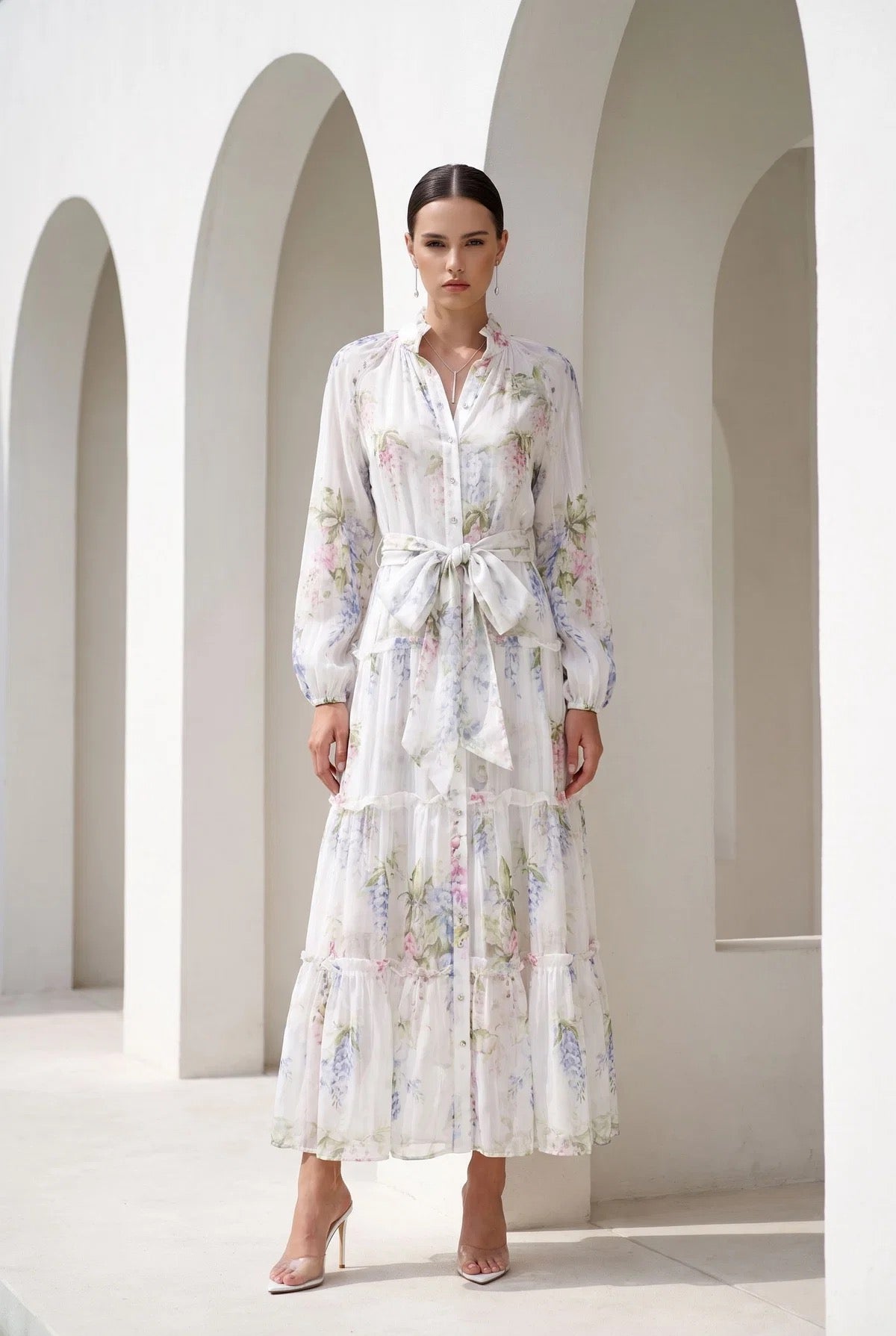 Chantally printed dress - pastel floral print