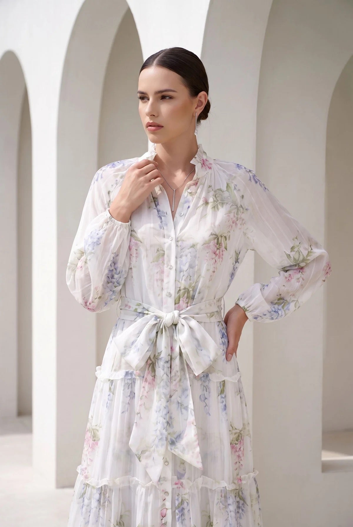 Chantally printed dress - pastel floral print