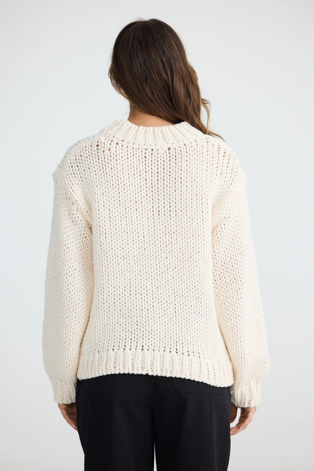 Heart on my sleeve knit - Off white with black
