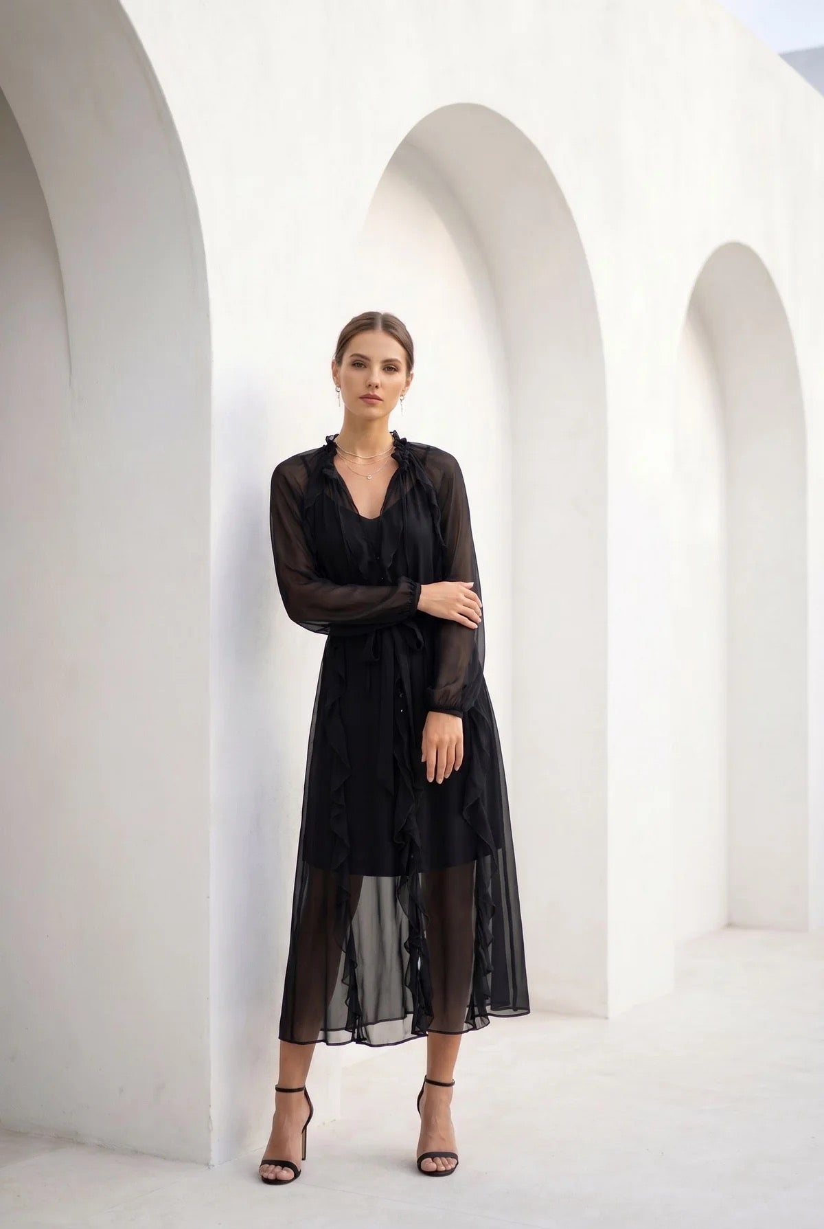 Marceline silk dress - black