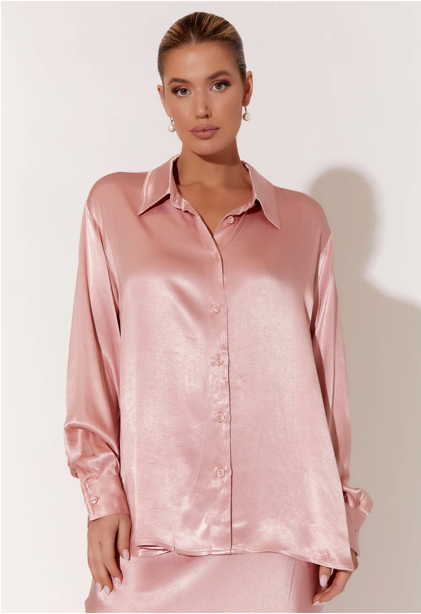 Brooklyn satin shirt - pink
