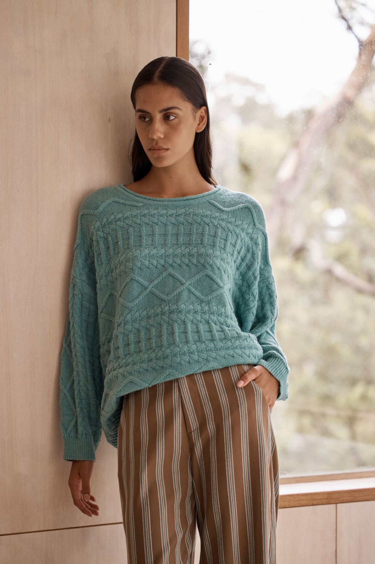 Mia cable knit - lagoon