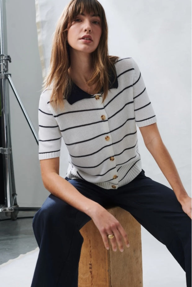 Saylor knit top - Navy stripe