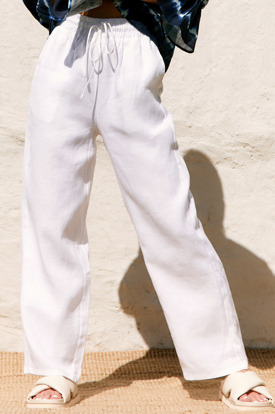 Casey linen pants - white