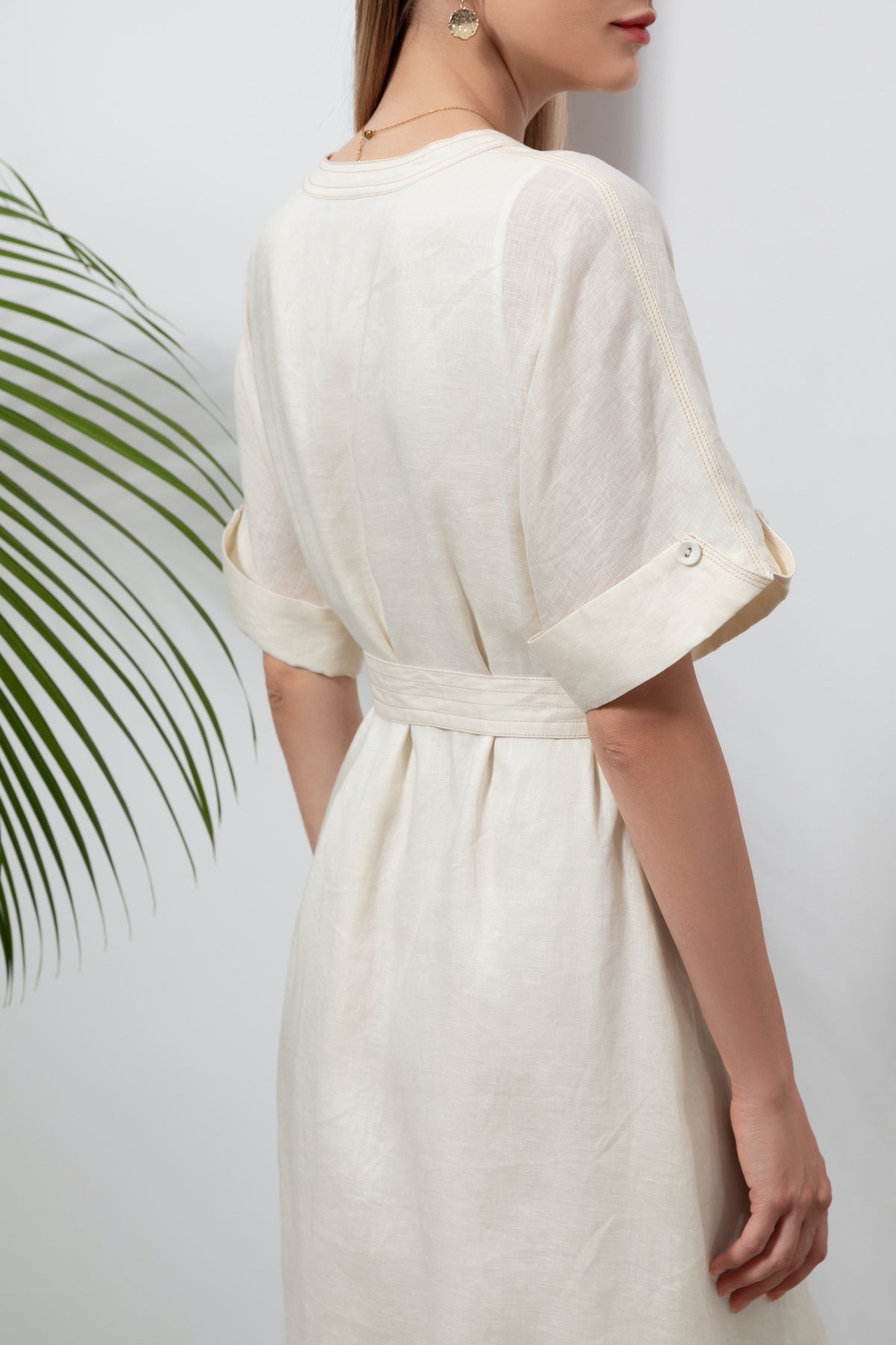 Marcelle linen dress - white